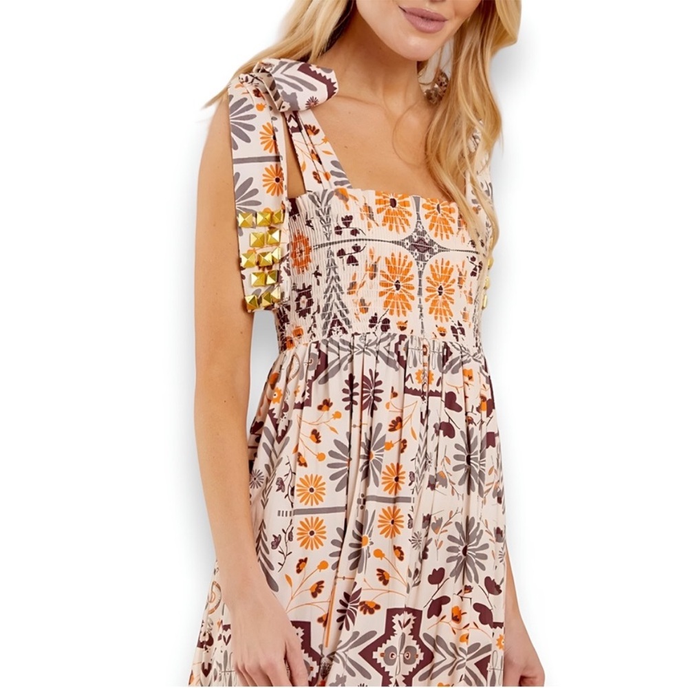 Boho Floral Maxi Dress - Purple & Yellow - Picture 3 of 10
